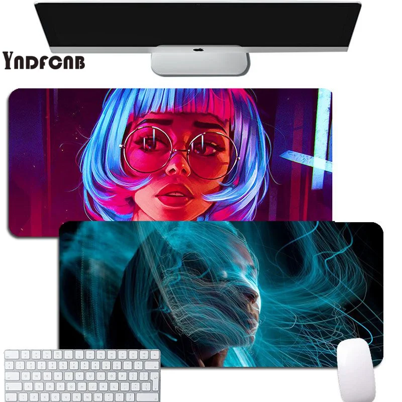 

Psychedelic Smoke Cool Girl Art Mousepad Large XXL Gaming Laptop Computer Desk Mat Mouse Pad Mouse Mat Notbook Mousepad Gamer