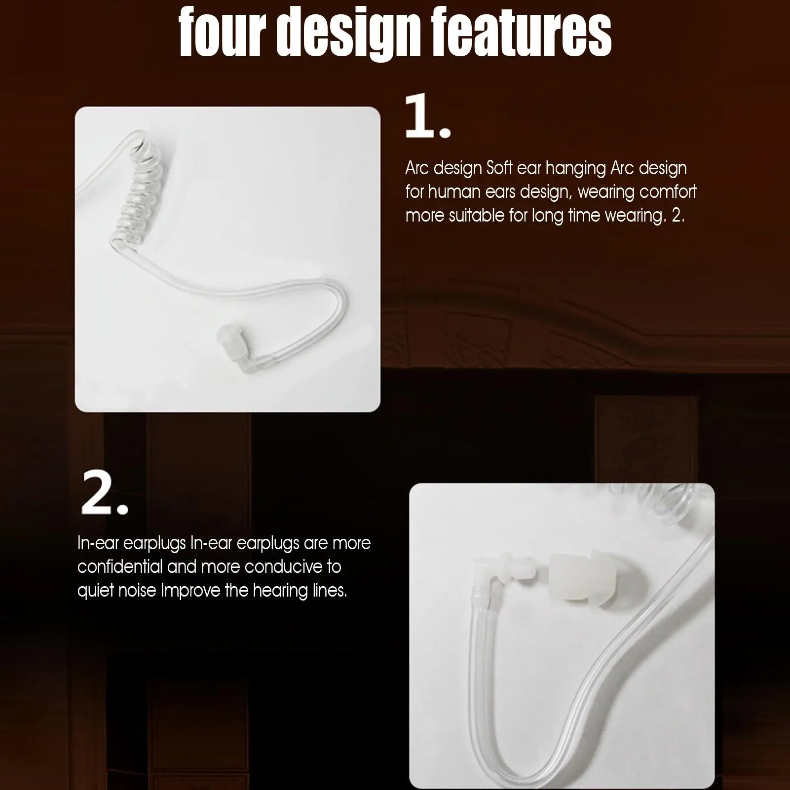 سماعة أذن أنبوبية صوتية سرية أنبوب صوتي لسماعة الأذن تصميم مريح سماعات أذن متعددة الاستخدامات أجزاء صوت لعشاق