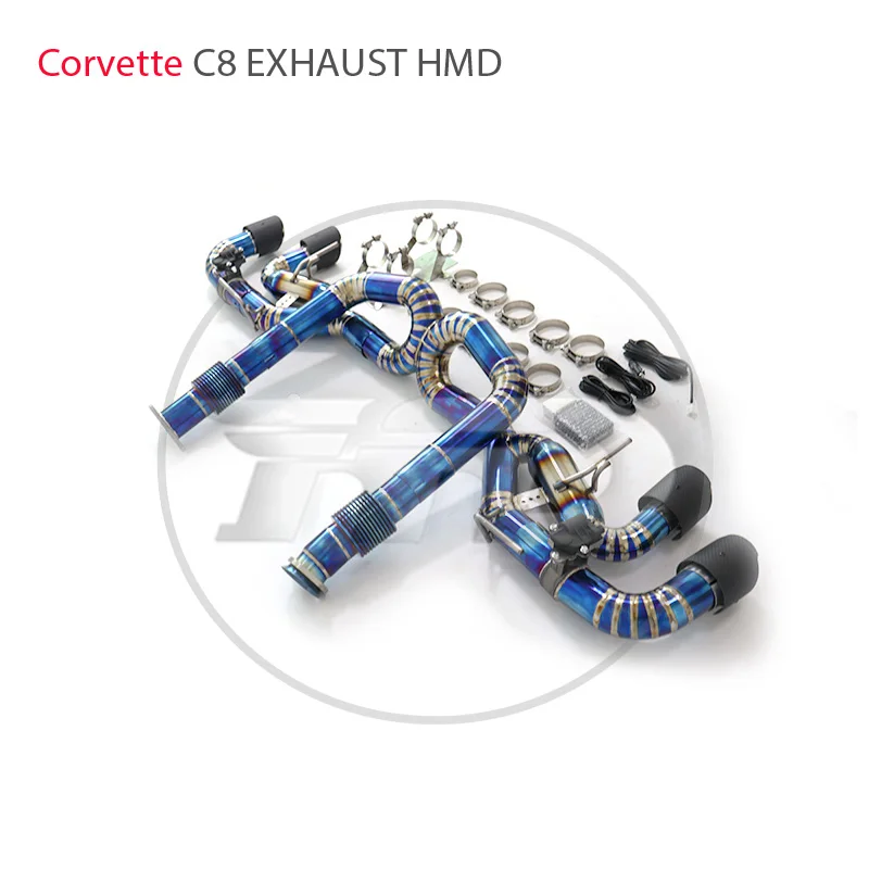 HMD Titanium Exhaust System Performance Catback For Chevrolet Corvette C8 Valve Muffler With X Racing Pipe