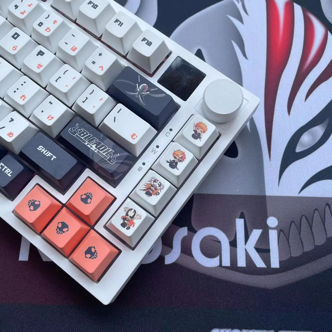 128 keys Kurosaki Ichigo Anime Keycap PBT Cherry Profile for 61 68 75 104 108 Mechanical Keyboard