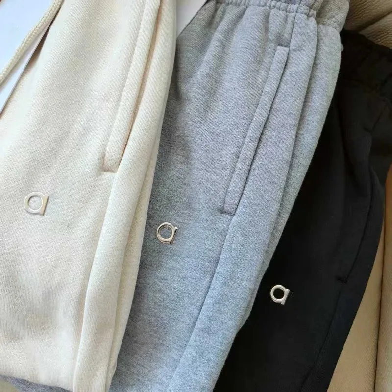 Sweatpants البلوز سترة قطعتين مجموعات ملابس نسائية فضفاضة عادية سترات قطنية عالية الجودة مرونة الخصر الرباط بنطال ذو قصة أرجل واسعة