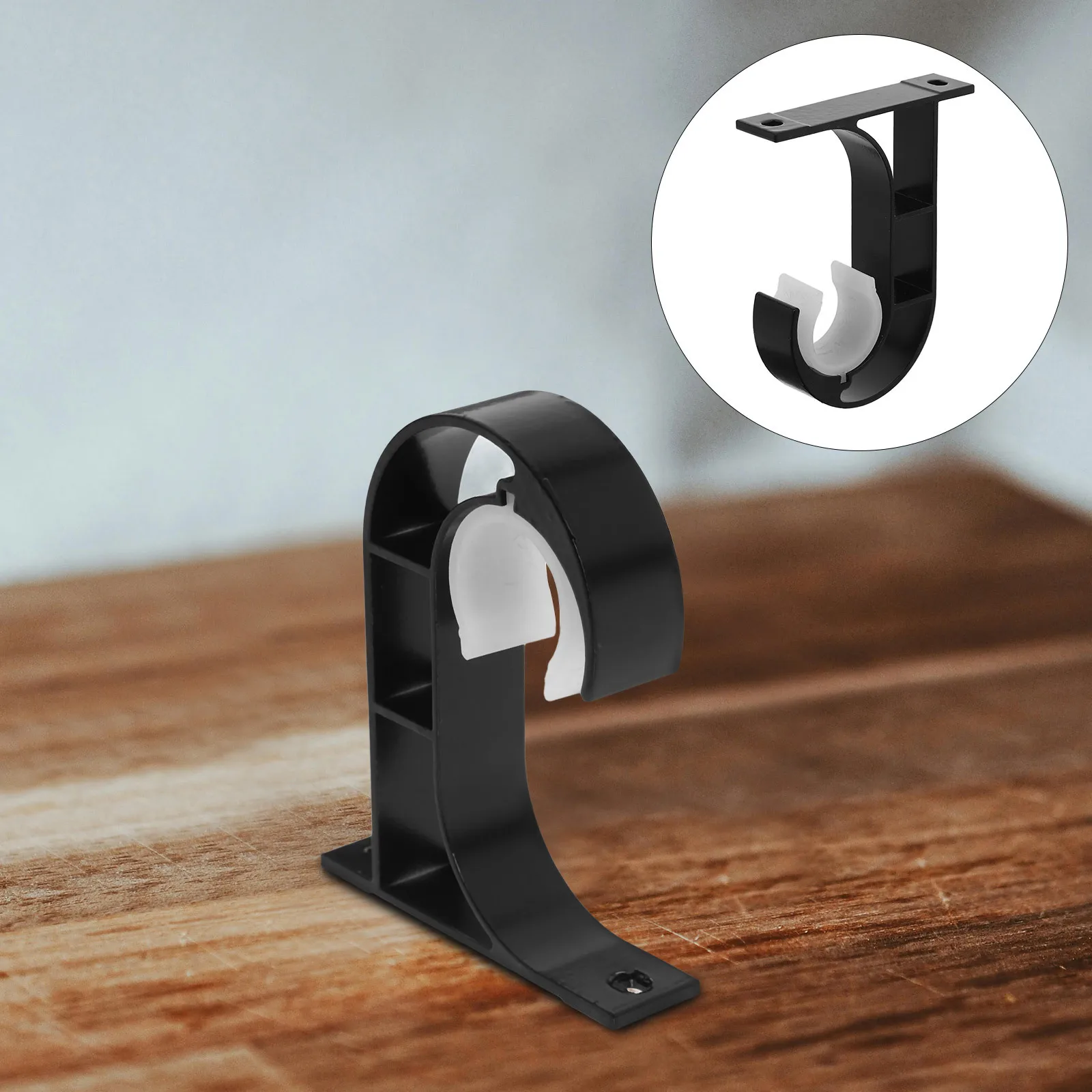 

4pcs Ceiling Mount Curtain Rod Holder Heavy Duty Stainless Steel Bracket For Home Office Hotel Hardware Support