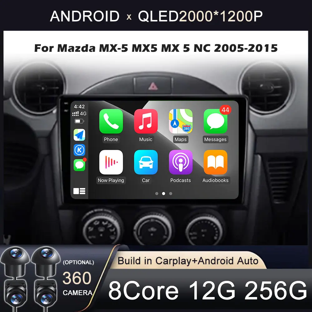 

For Mazda MX-5 MX5 MX 5 NC 2005-2015 Car Radio Multimedia Video Player Head Unit 4G WiFi Bluetooth DSP Wireless Carplay No 2DIN