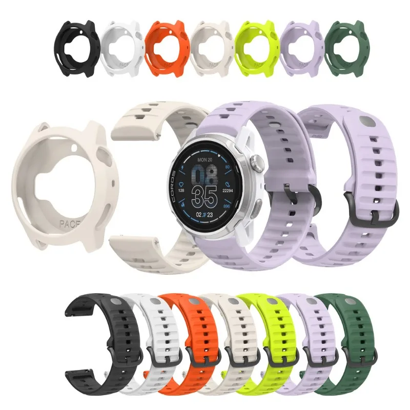 Soft Silicone Strap+Case For COROS PACE 4 Smart Watch Replacement Accessories 2 in 1