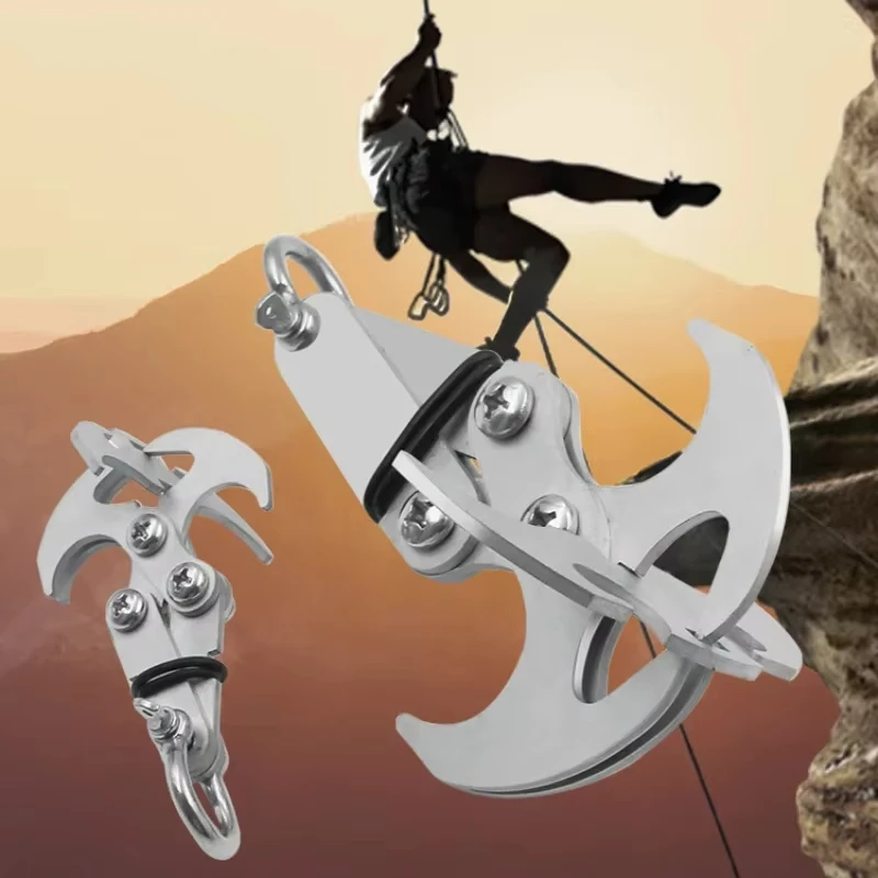 Lipat kait besi tahan karat multifungsi bertahan hidup luar ruangan memanjat cakar Carabiner perlengkapan berkemah perlengkapan serbaguna