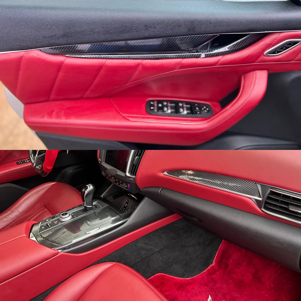 

For Maserati Levante 2016-2023 Car-Styling 3D/5D Carbon Fiber Car Interior Center Console Color Molding Sticker Decals Parts