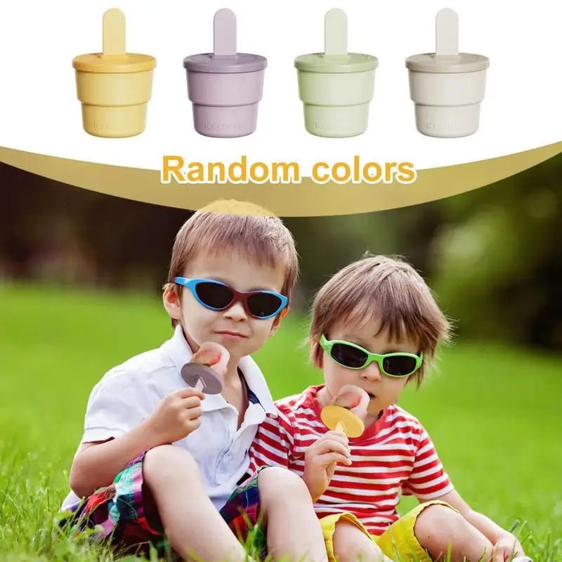 

Silicone Ice Pop Molds Ice Cream Popsicle Molds Non-Stick Reusable Refillable Holder Feeder For Baby Kids Cake Kitchen Snack