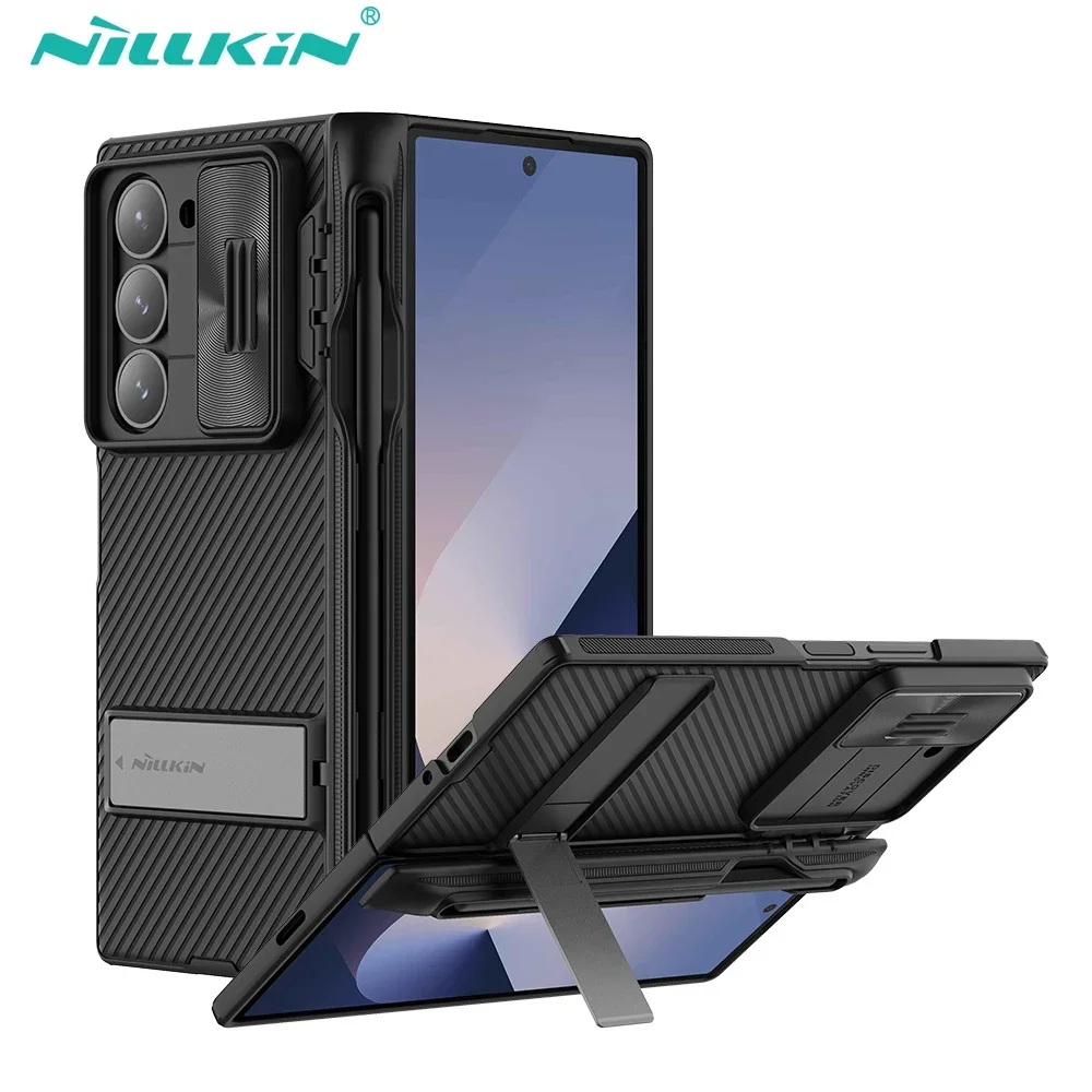 Nillkin For Samsung Galaxy Z Fold 6 Case CamShield Fold Case Slide Lens Protection Back Cover For Galaxy Fold 6 With S-Pen Slot