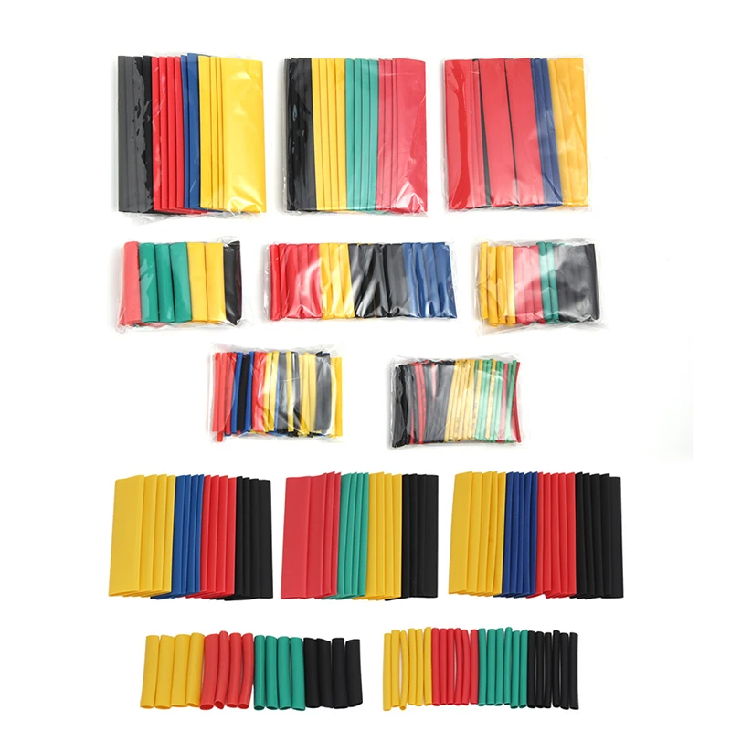 164pcs 328pcs Set 8 dimensioni tubo termorestringente termorestringente assortito guaina isolante in poliolefina guaina termorestringente cavo filo