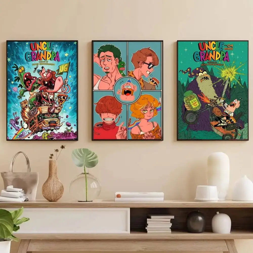 Uncle Grandpa Cartoon   DIY Sticky Poster Vintage Room Bar Cafe Decor Home Decor