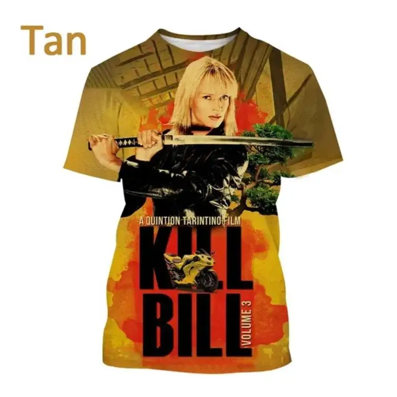 Classic Movie Kill Bill 3D Print T-shirt Men Personality Hip-hop Unisex Oversized T Shirt Harajuku Street Tops Fashion Clothing