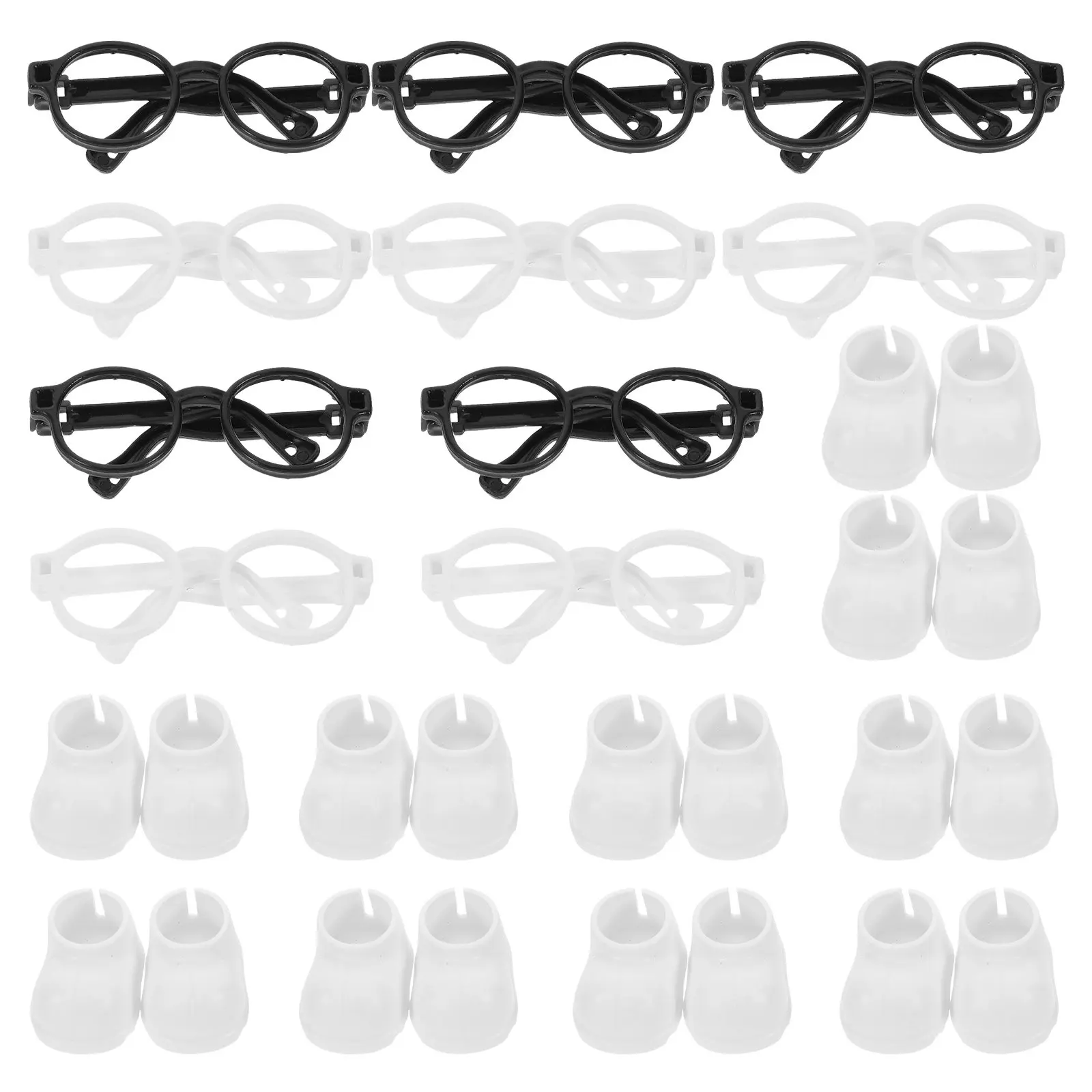 

1Set Miniature Shoes and Sunglasses for 17Cm Mini Stylish Plastic Glasses Secure Fit Figures Costume