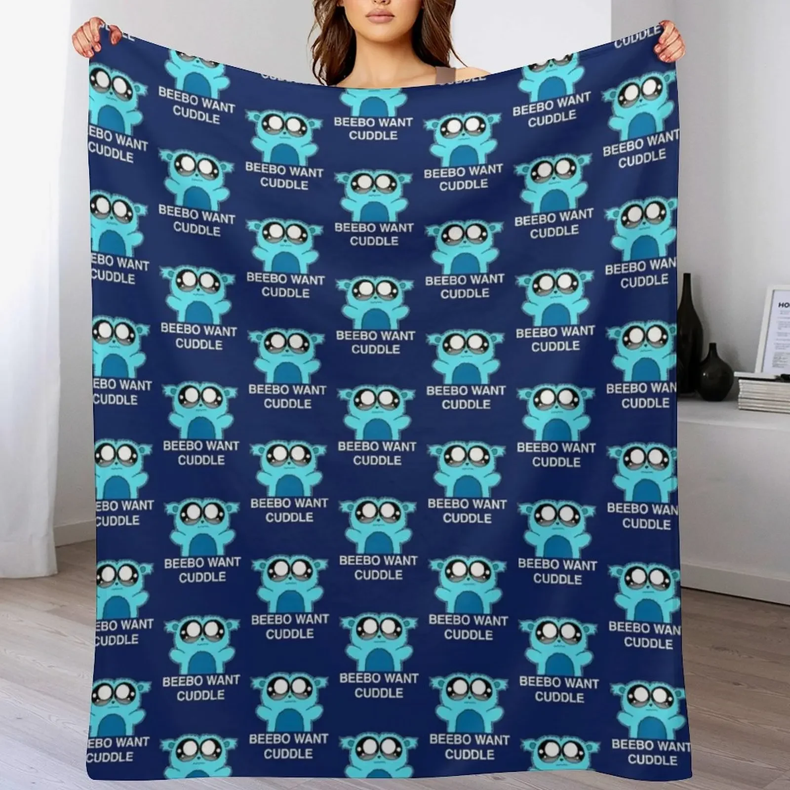 Beebo Want Cuddle Throw Blanket Compact Warm Blanket for Car Road Trip
