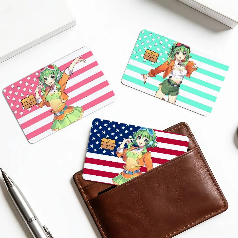 virtual singer anime girl V-Vocaloid M-megpoid gumi Decor Exquisite Card Sticker Debit Credit Bank Cards Skin Cover Gift Student