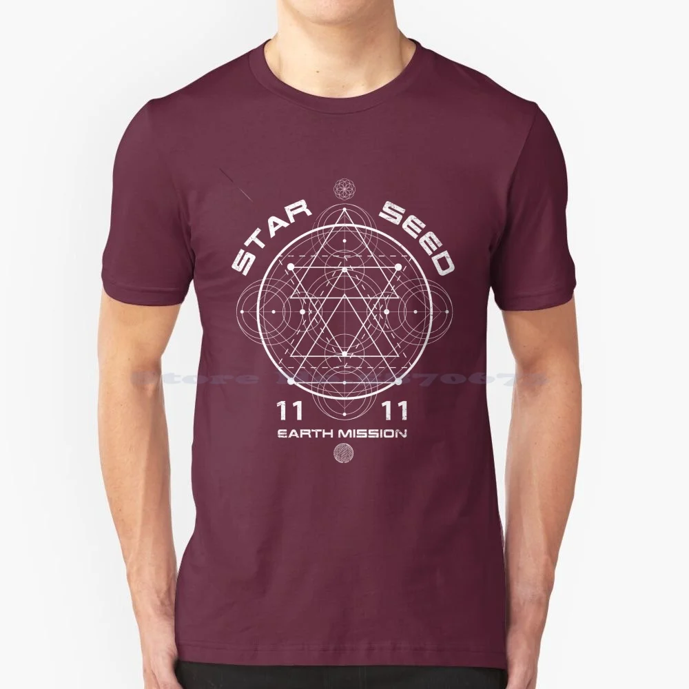 Starseed Sacred Geometry 1111 T Shirt 100% Cotton Tee Starseeds Star People Starchild Andromedan Apollonian Arcturian Lyran