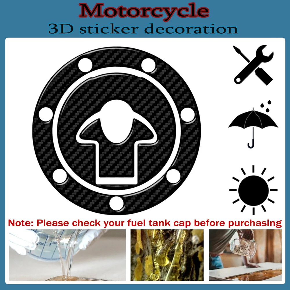 

Suitable for Kawasaki motorcycles from 1994 to 2024, fully transparent and carbon pattern fuel tank cap protective sticker