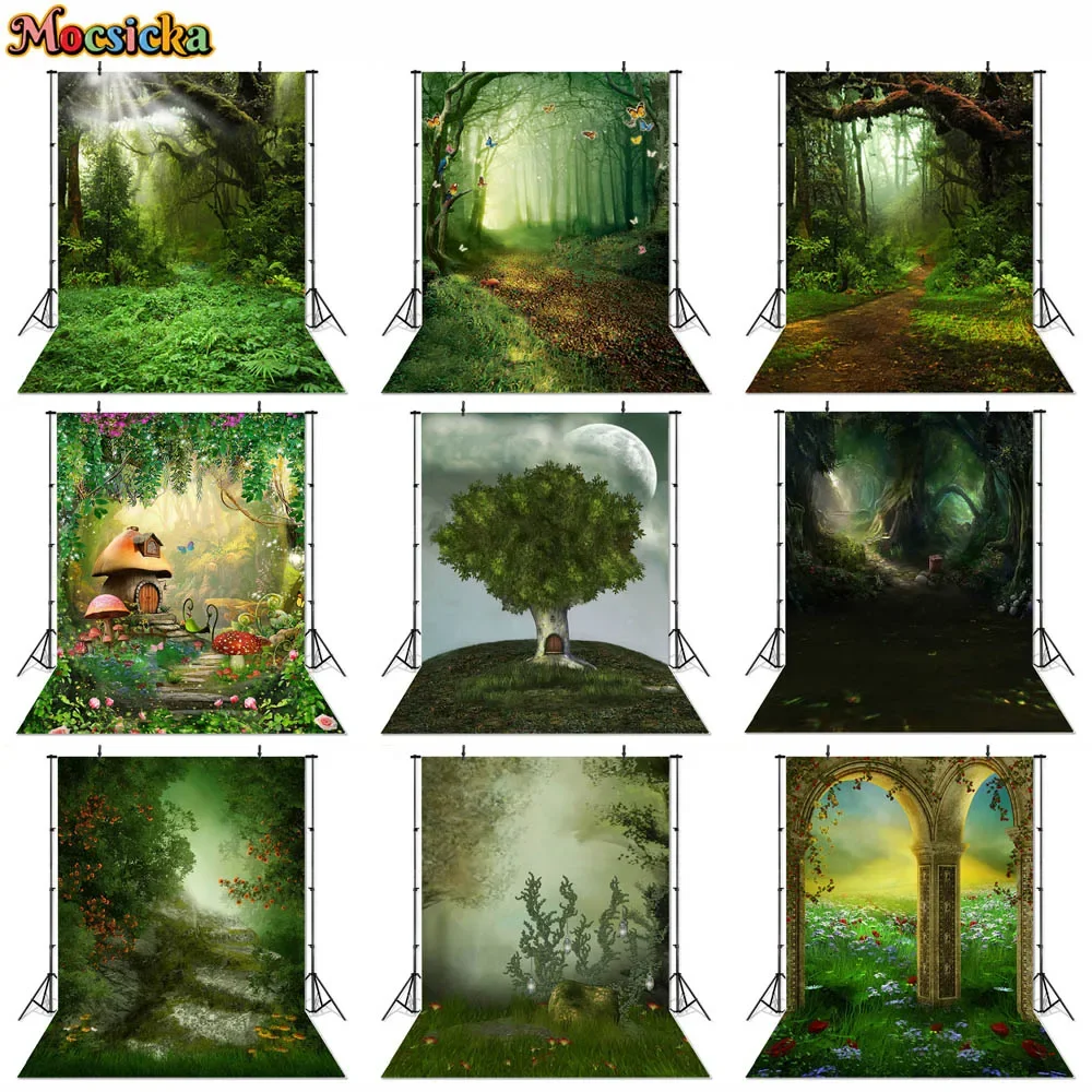 

Spring Photography Backdrop Easter Grass Forest Fairyland Fairy Kids Baby Cake Smash Portrait Background Photo Studio Photophone