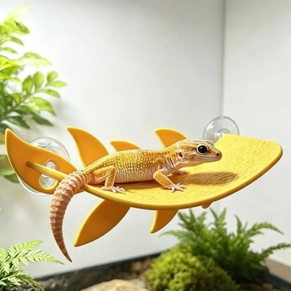 New PLA Reptile Habitat Leaf Simulated Leaves Shape Suction Cups Lizard Habitat Leaf Reptile Climbing Rest Reptile Basking Area