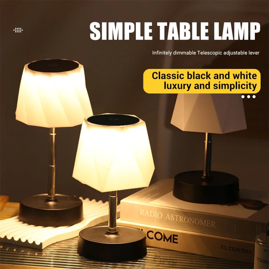 Rechargeable LED Night Light Simple Telescopic Table Lamp Wireless Touch Desktop Decorative Light LED Room Atmosphere Light