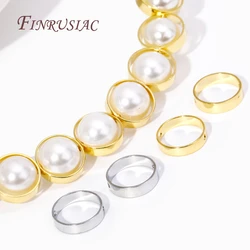 18K Gold Plated Connect Beads Frame Ring Through Hole Bead Circle For DIY Beading Earring Jewelry Making Supplies