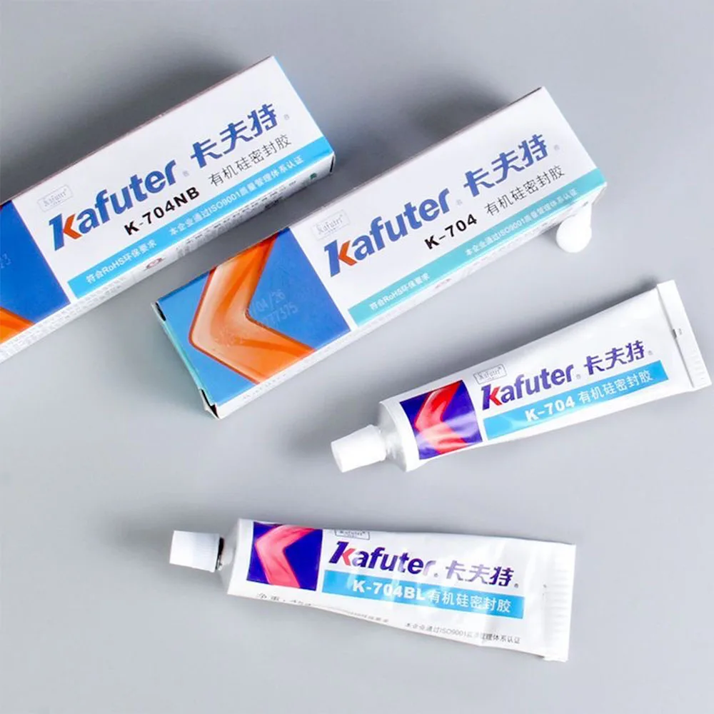 Kafuter 45g silicone industrial glue K-704 705 704B RTV silicone rubber black and white transparent glue insulation glue tools