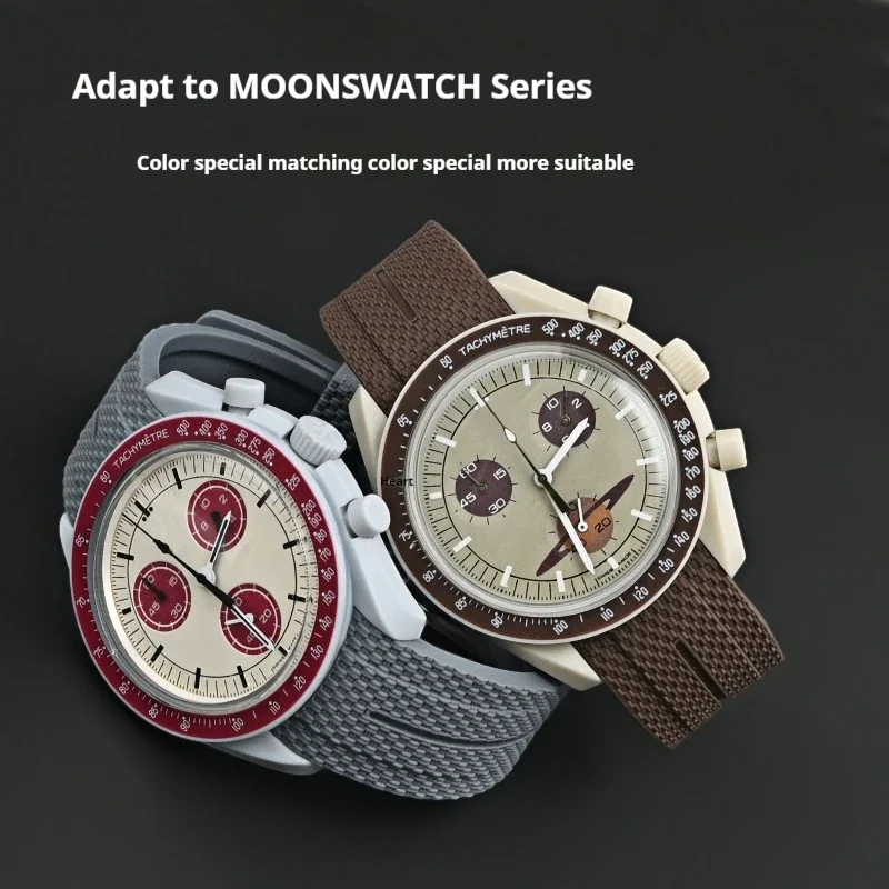 

Ремешок с изогнутым концом для Omega X Swatch Joint MoonSwatch 20 мм для мужчин и женщин, резиновый силиконовый быстросъемный ремешок для часов Seamaster 300