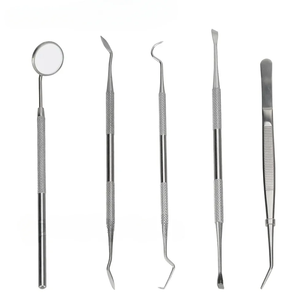 5pc/3pc Dentals Mirror Stainless Steel Dentist Prepared Tool Set Probe Tooth Care Kit Instrument Tweezer Hoe Sickle Scaler