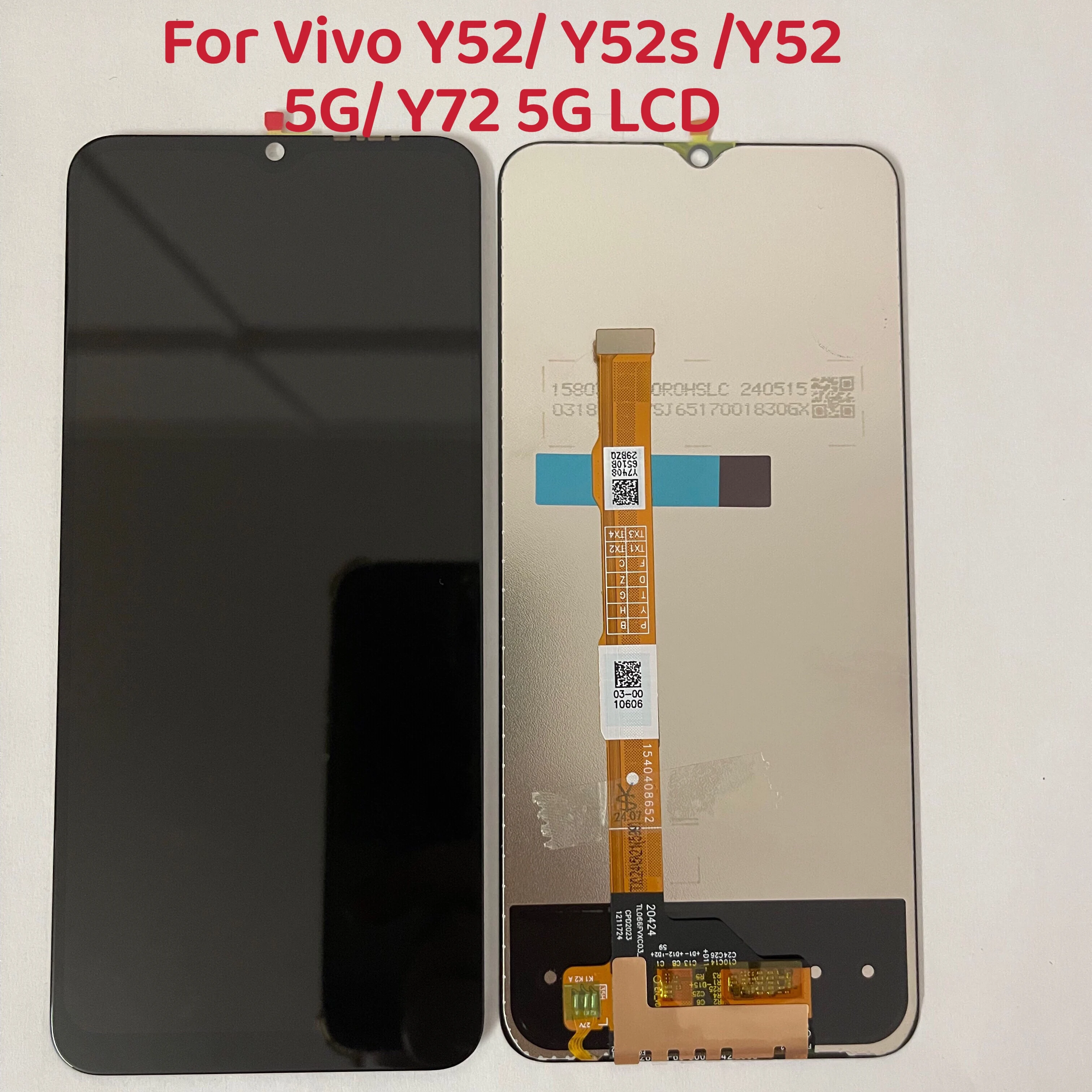 6.58” For Vivo Y52s LCD Y53s Y31s Y74s Y76 Y76s Y35 Y31 Y51 2020 Display Touch Screen Digitizer Assembly For Vivo Y72 5G LCD