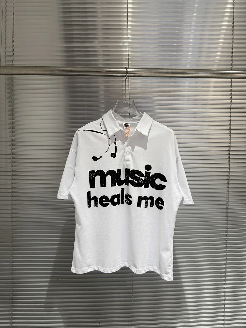 Unisex Vintage Distressed Graphic Polo Shirt 