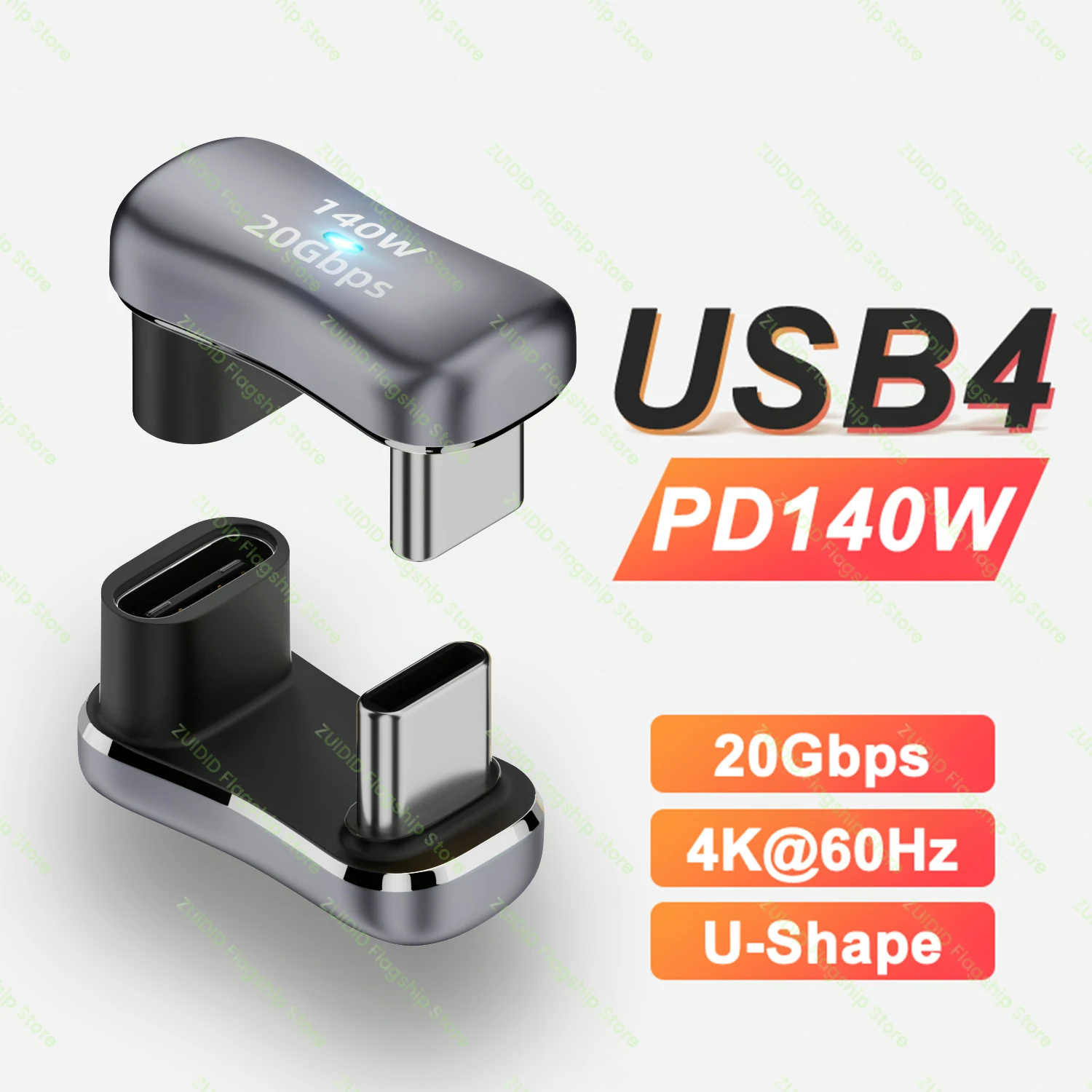 USB4.0 ThunderBolt 3 20Gbps Adapter danych 4K@60Hz 140W 5A USB C do Type C Adapter szybkiego ładowania do Macbook Steam Deck