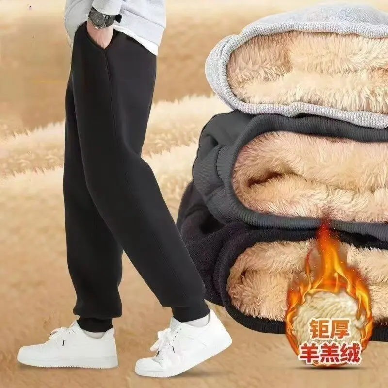 

Мужские брюки, модная повседневная одежда, спортивные эластичные брюки, бархатная теплая одежда, зимне-осенняя одежда, мужские прямые брюки, новинка