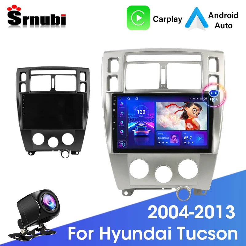 

Srnubi 2 Din Car Radio for Hyundai Tucson 2004 2005 2006 2007 2008 2009 Multimedia Player Android 12 Stereo GPS Carplay Auto DVD