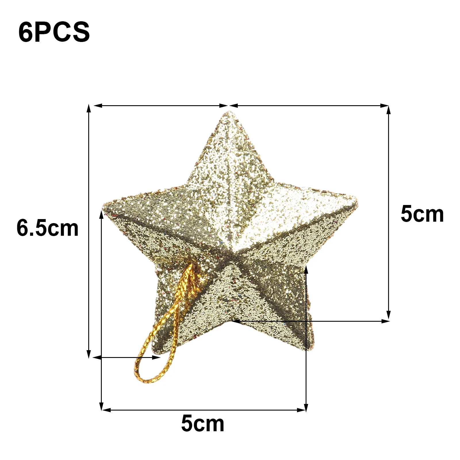 Star Ornament Star Pendants Birthday Party Wedding Valentines Day Silver 6Pcs Approx.5x5cm/1.97x1.97in Colorful