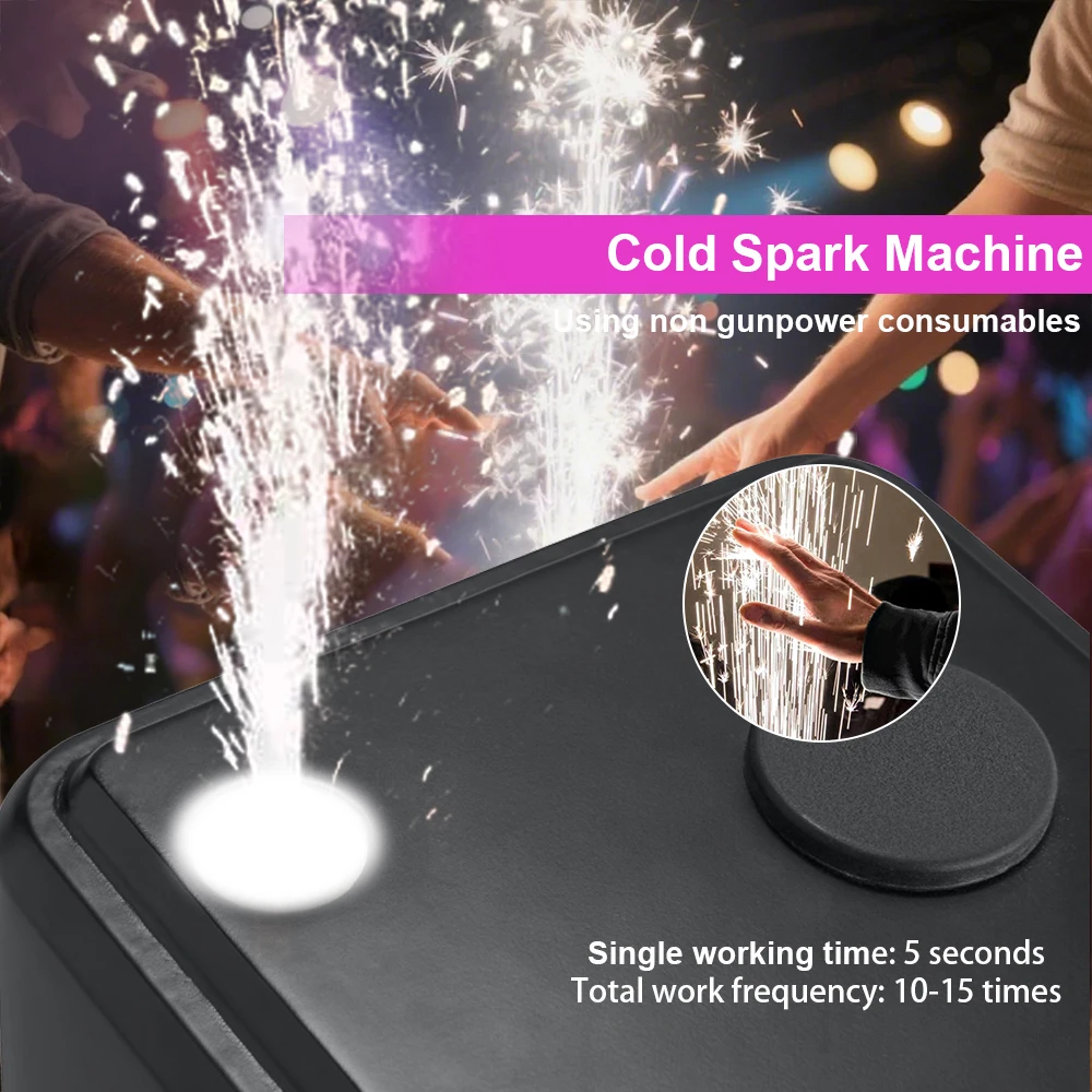 Mini Machine à étincelles froides 350W, effets DJ, équipement de scène à distance, fontaine de fête, contrôle DMX, événement de mariage Disco