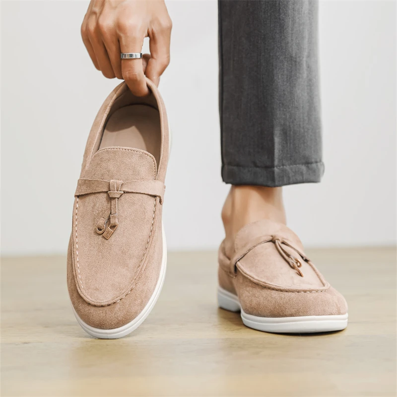 

New Arrival Men Summer Loafers Old Money Style Suede Slip On Shoes Casual Soft Sole Flats Daily Wear