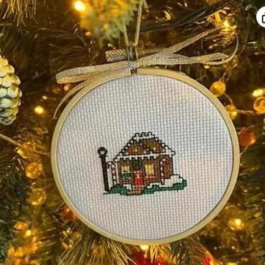 Christmas Cross Stitch Advent Calendar Kit Handmade Wooden Embroidered Gift Blind Box for Creative Crafting