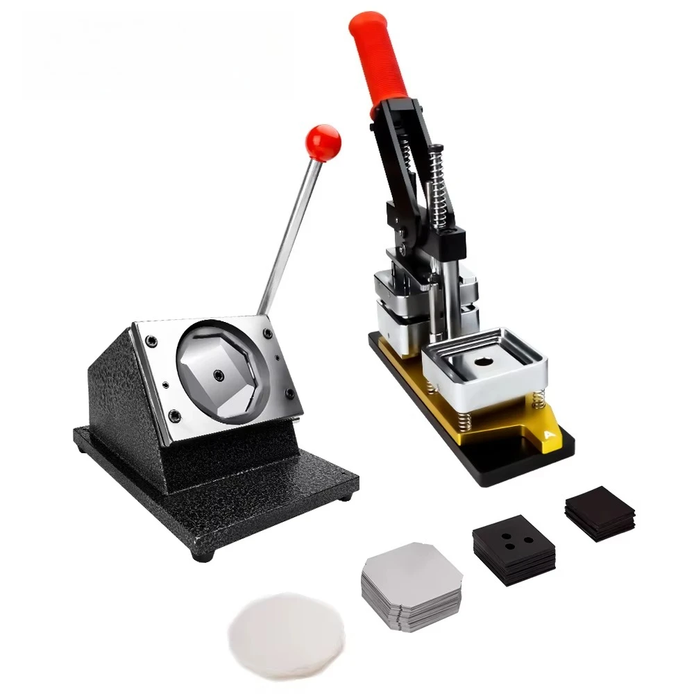Square  50x50mm Rotating Manual Fridge Magnet Making Machine with 100PCS Materials