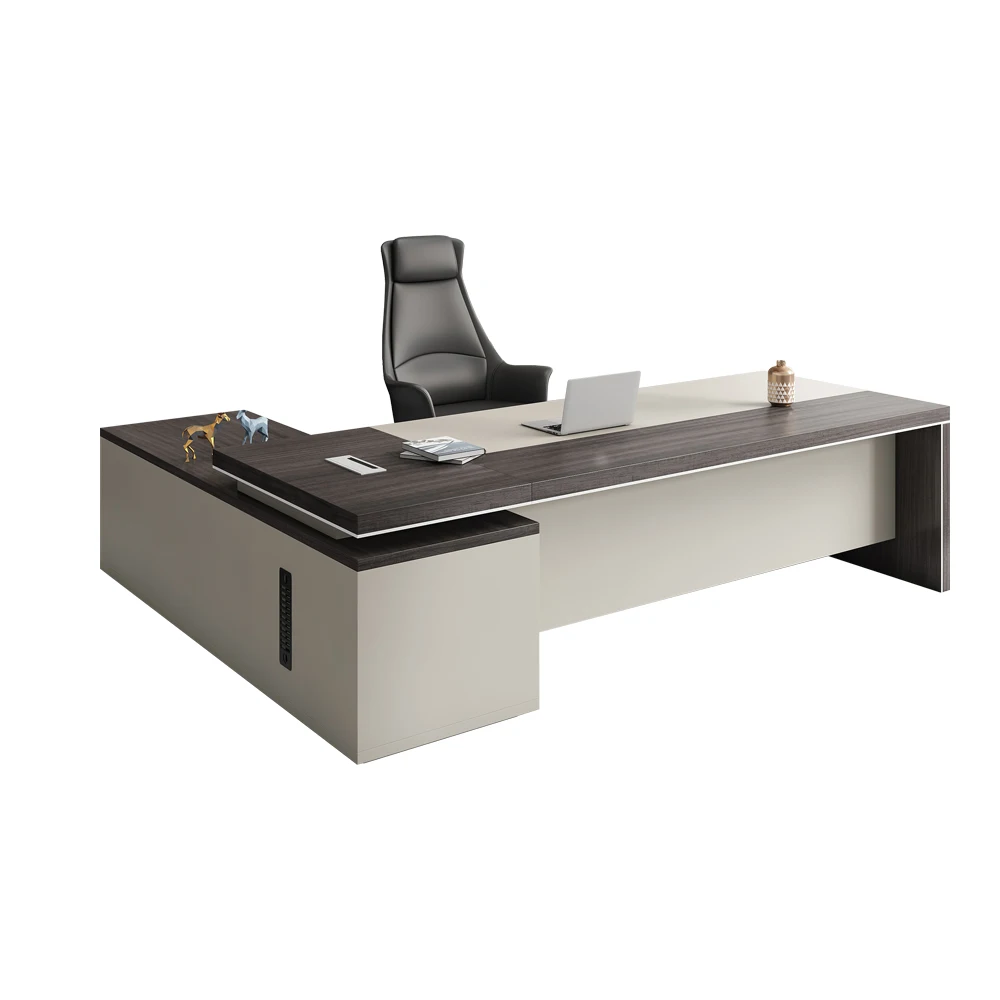 Modern Large Office Furniture Luxury Boss Desk Office Desk And Chair Combination Wooden Custom Size Office Table