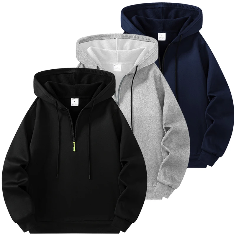 

Unisex Half Zipper Hooded Sweatshirt for Men Women Fall Winter Warm Cozy Fleece Lined Hoodie Casual Pullover Tops Activewear