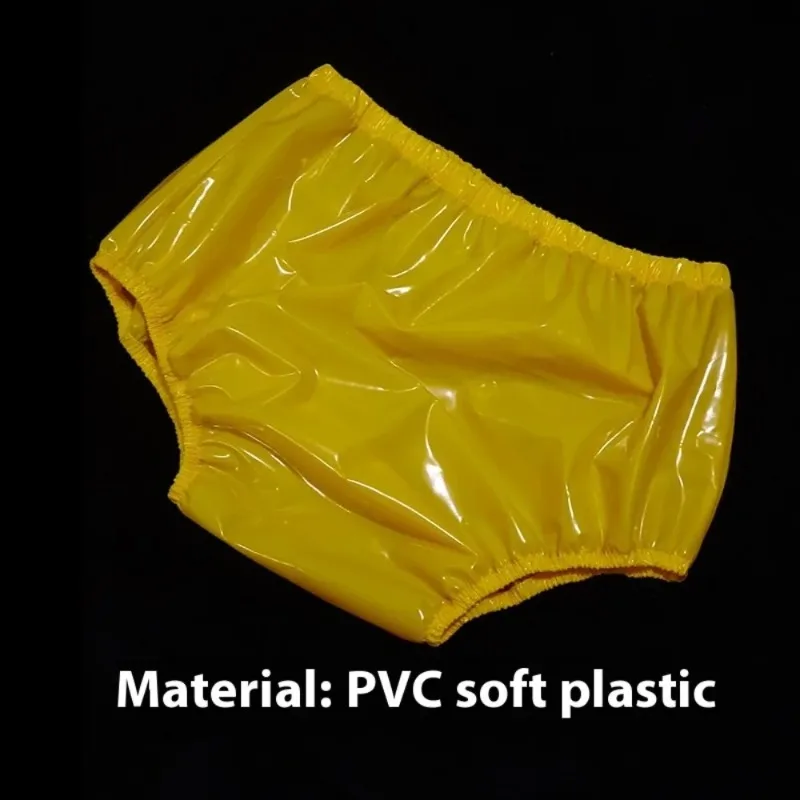 Plastic Briefs Anti-diaper ABDL Large Size Loose Wide Gear Incontinence Diaper High Waist Plastic Underwear PVC Transparent Pant view 3
