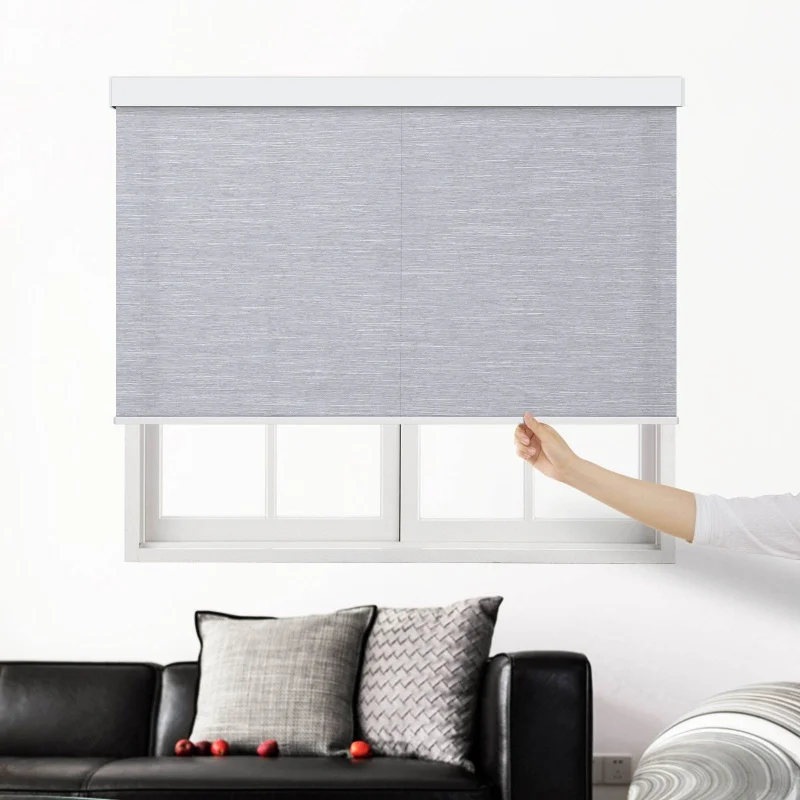 100%Blackout Cordless Roller Blinds Darkening With Valance Free Stop Children Safety Manual Roller Shades For Custom Window