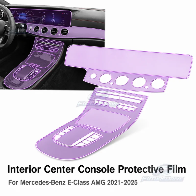 For Mercedes-Benz E-Class AMG 2021-2025 Interior Center Console Gearshift Car Sticker Mod Accessory Paint Screen Protection Film