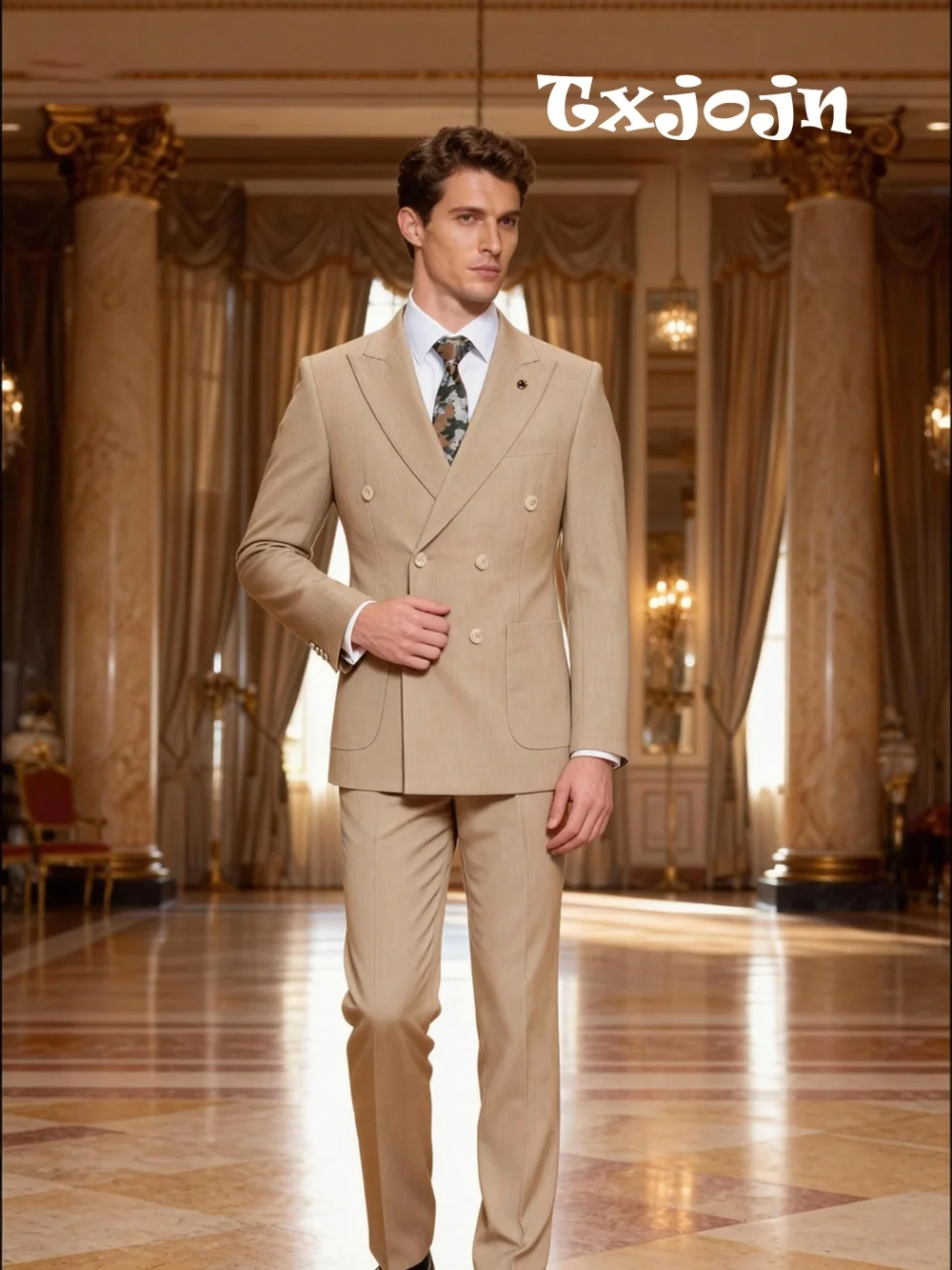 

Fashion Solid Color Men 2 Piece Set Classic Wedding Tuxedo Suit Fit Groom Popular Groomsmen Mens Suit Set For Banquet Party