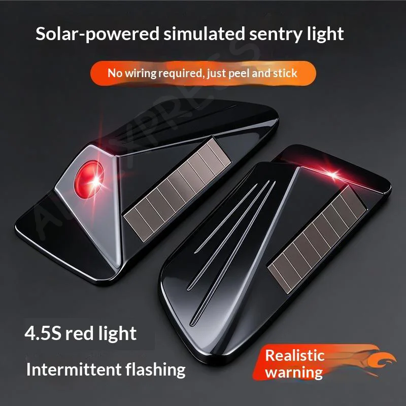 [G]Car Solar Simulation Sentinel Mode Light Leaf Panel Anti-Theft Monitoring LED Flashlight Modification Decoration Universal
