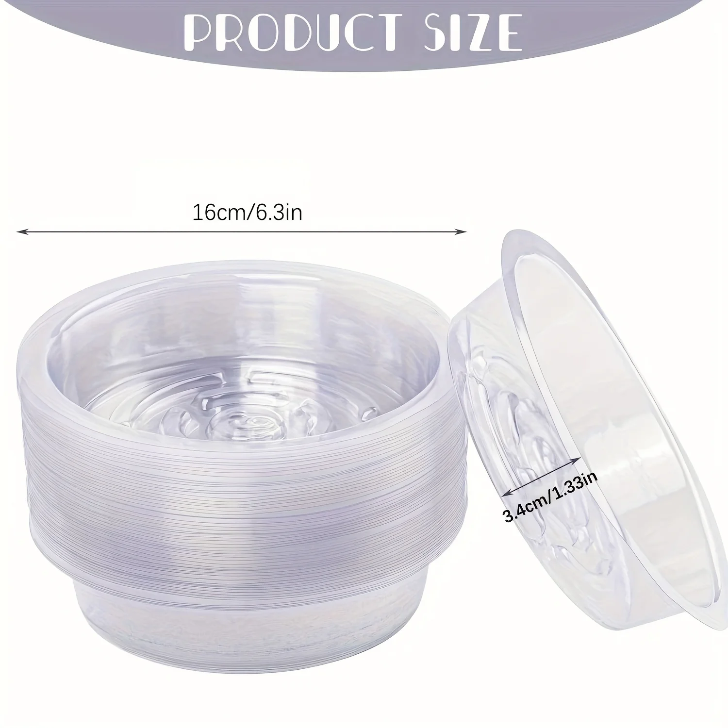 6-inch transparent plastic flower pot saucers, large plant trays, durable drip trays, suitable for indoor and outdoor gardens