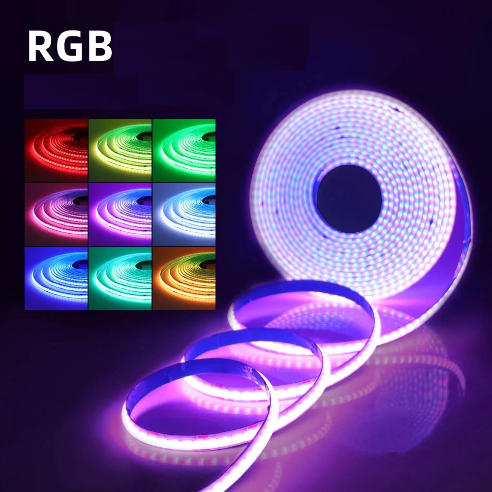 

24 В 5 м RGBCCT COB Светодиодная лента RA90 840LED/м RGB + Теплый холодный белый Гибкая светодиодная лента Освещение Супер яркое