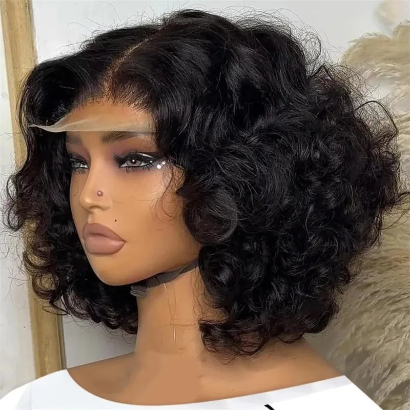 

European and American wig 13x4 transparent lace forehead wig