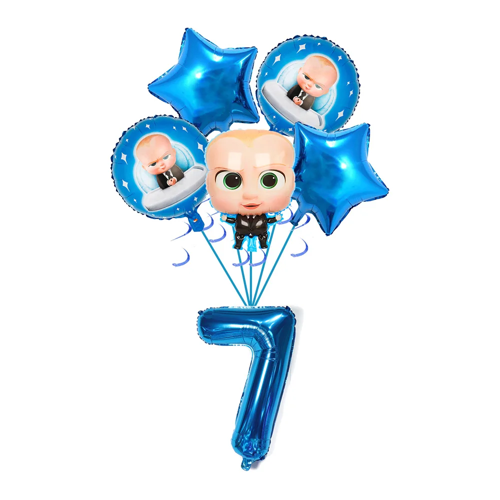 Boss Baby Cartoon Geburtstagsparty Dekorationen Hintergrundbanner Teller Becher Servietten Tischdecke Ballons Jungen Mädchen Party Babyparty – Detail 39