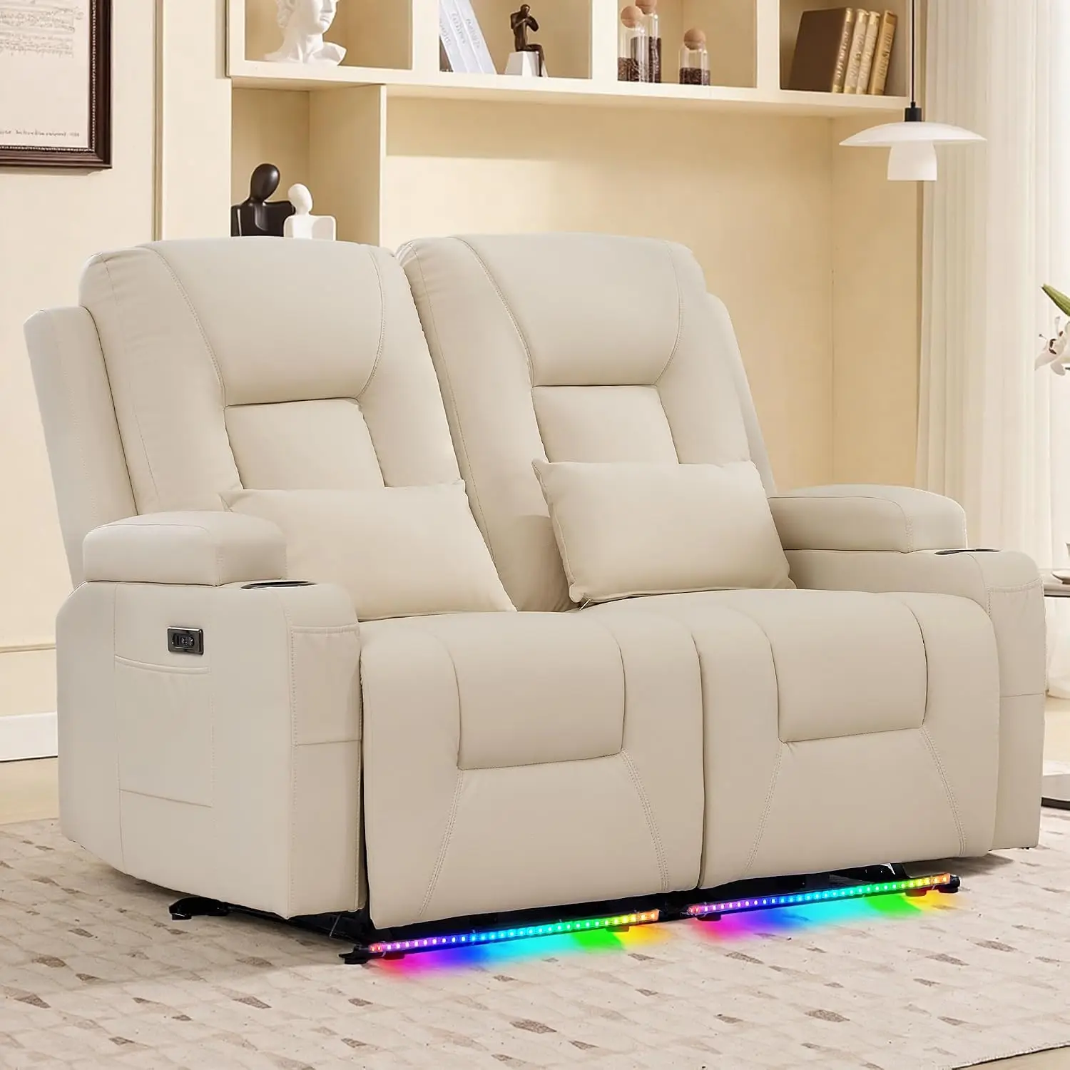 Wall Hugger Power Reclining Loveseat, Beige, 54.4