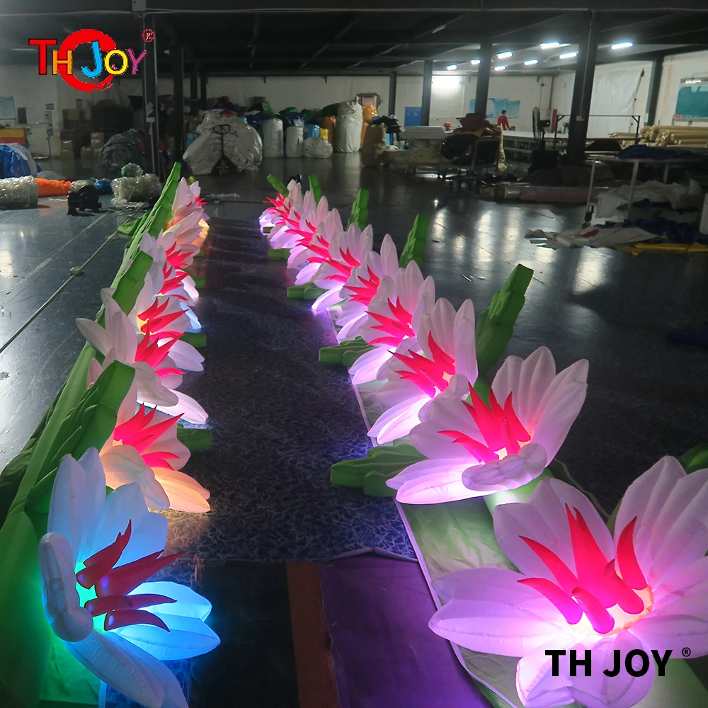 (2pcs/lot)Free shipping Wedding Stage Decoration Led Inflatable Flower/inflatable flower chain come with led lights